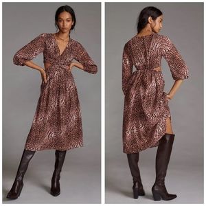 Anthropologie Ranna Gill Leopard Dress